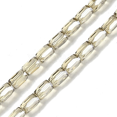 Electroplate Glass Beads Strands GLAA-Q101-02A-PL06-1