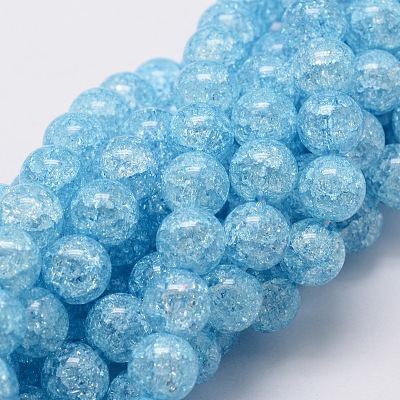 Crackle Glass Round Beads Strands CCG-E001-12mm-01-1