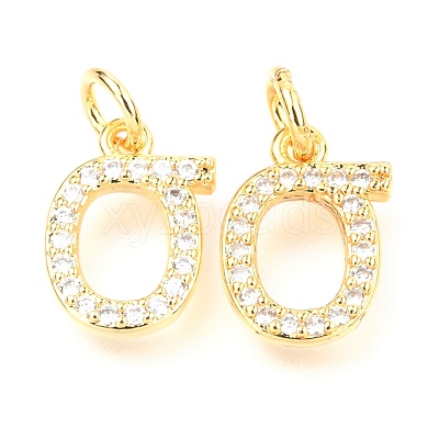 Brass Micro Pave Cubic Zirconia Charms ZIRC-O037-15G-1