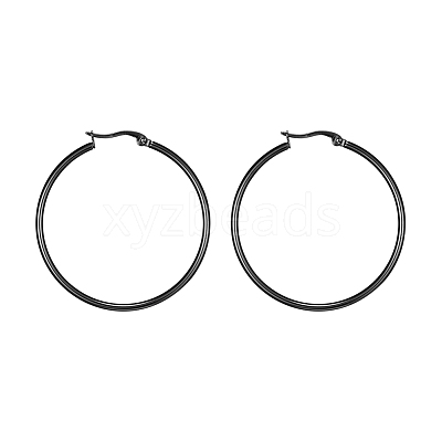 304 Stainless Steel Big Hoop Earrings X-EJEW-F105-06B-1