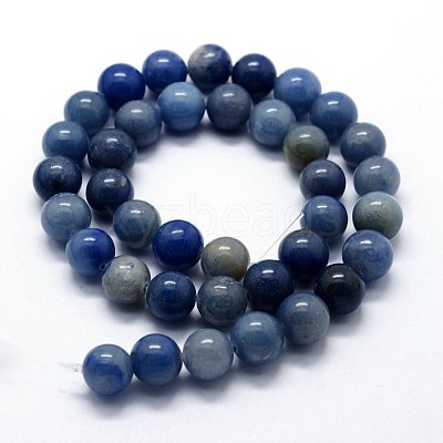 Dyed & Heated Natural Blue Aventurine Beads Strands X-G-I199-24-4mm-1