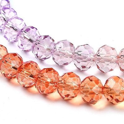 Transparent Painted Glass Beads Strands LS-DGLA-A034-T8mm-A12-1