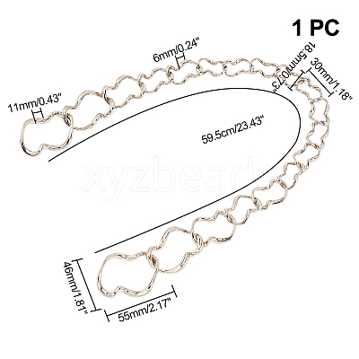 Zinc Alloy Curb Chain Bag Tape PALLOY-WH0079-10P-RS-1