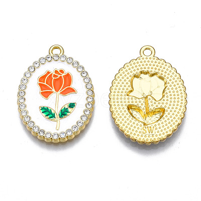 Rack Plating Alloy Enamel Pendants PALLOY-S132-337D-1