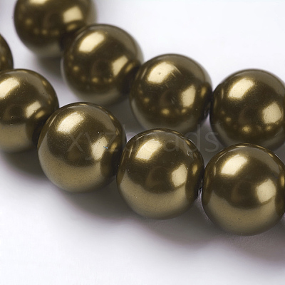 Eco-Friendly Dyed  Glass Pearl Round Beads Strands HY-A002-8mm-RB090-1