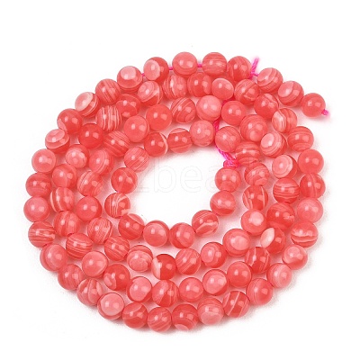Dyed Synthetic Rhodochrosite Beads Strands GG-CBA0389-A03-4mm-1