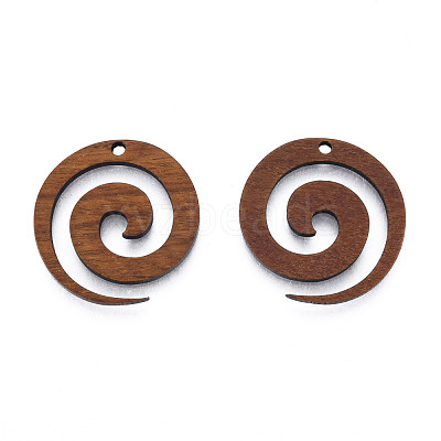 Natural Walnut Wood Pendants WOOD-N011-018-1