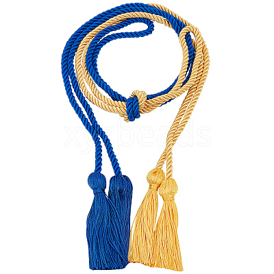 2Pcs 2 Colors Polyester Graduation Honor Rope AJEW-GF0006-56-1
