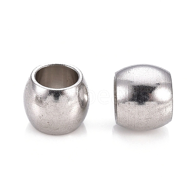 Tarnish Resistant 201 Stainless Steel European Beads STAS-F250-08P-1