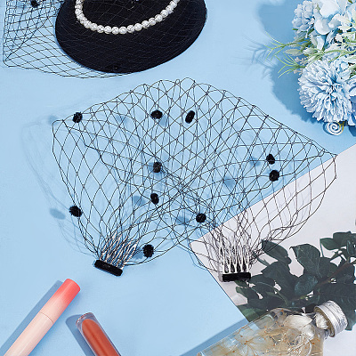 Nylon Fascinator Mesh Face Veil OHAR-WH0034-09A-01-1