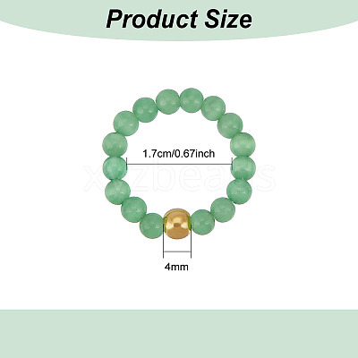 16Pcs 16 Style Natural & Synthetic Mixed Gemstone Round Beaded Stretch Rings Set for Women RJEW-AN0001-01-1