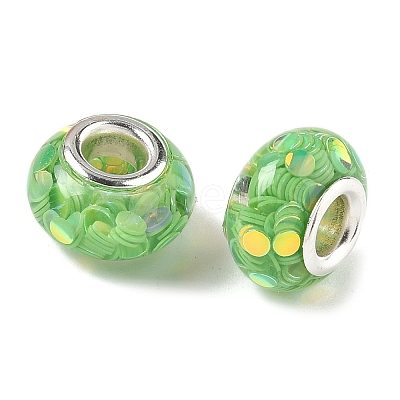 Transparent Resin Rondelle European Beads RESI-S023-16-1