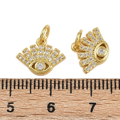 Brass Micro Pave Cubic Zirconia Pendants KK-D424-04G-1