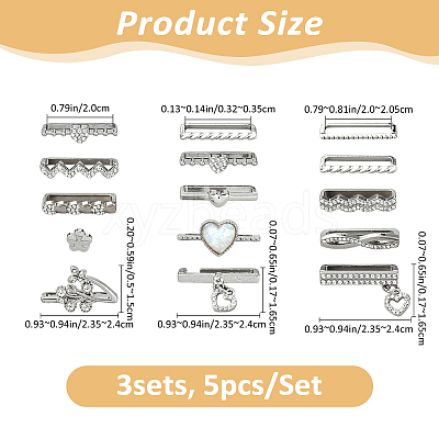 3 Bags 3 Styles Rhinestone Watch Band Charms Set FIND-FH0017-66-1