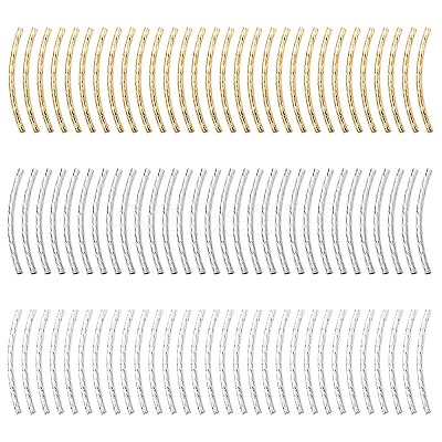 90Pcs 3 Colors Brass Tube Beads KK-YW0002-08A-1