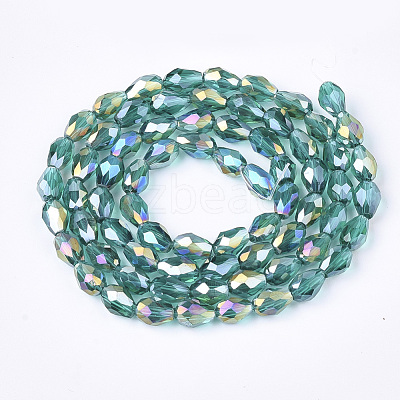 Electroplate Glass Beads Strands X-EGLA-T013-05D-1