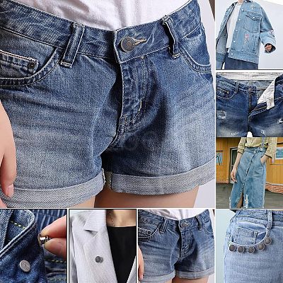 12 Sets 2 Style Iron & Zinc Alloy Button Pins for Jeans BUTT-NB0001-39-1