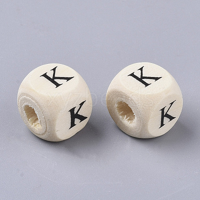Printed Natural Wood Beads WOOD-T026-001K-1