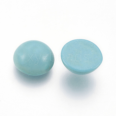 Synthetic Turquoise Flat Back Dome Cabochons X-TURQ-S266-10mm-01-1