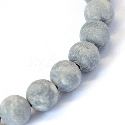 Frosted Natural Polychrome Jasper/Picasso Stone/Picasso Jasper Beads Strands LS-G-E334-6mm-24-1