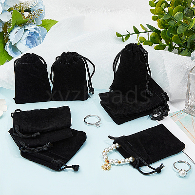 25Pcs Rectangle Velvet Drawstring Pouches TP-BBC0001-04B-03-1