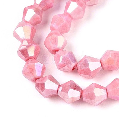 Anti-Tarnish Electroplate Glass Beads Strands GLAA-T025-8mm-12G-1