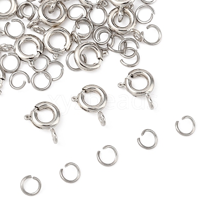 Brass Spring Ring Clasps KK-FS0001-50P-1