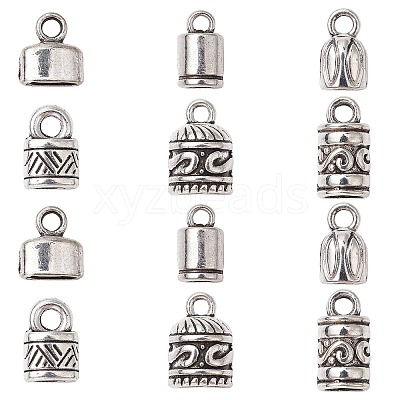 120Pcs 6 Styles Tibetan Style Alloy Cord Ends TIBE-CJ0001-29-1