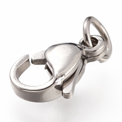 Tarnish Resistant 304 Stainless Steel Lobster Claw Clasps X-STAS-G240-01C-P-1