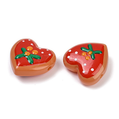 Handmade Heart Lampwork Beads Strands LAMP-P069-04B-02-1