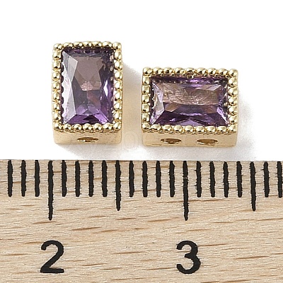 Brass with Cubic Zirconia Beads KK-G491-35G-01-1