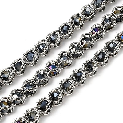 304 Stainless Steel Glass Link Chains CHS-L029-10P-04-1