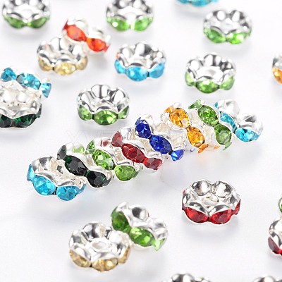 Brass Grade A Rhinestone Spacer Beads RSB030NF-1