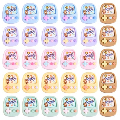 30Pcs Game Console Slime Opaque Resin Cabochons Flatback Cartoon Game Slime Resin Charms Colorful Cartoon Embellishment Cabochon for DIY Crafts Scrapbooking Phone Case Decor JX286A-1