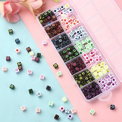280Pcs 14 Styles Opaque White Acrylic European Beads MACR-YW0002-45-1
