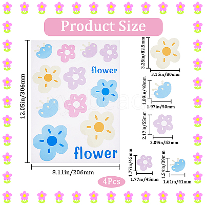 PVC Self Adhesive Flower Car Sticker DIY-WH0453-57B-1