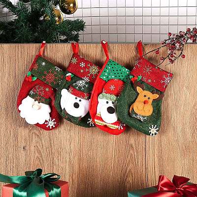 8Pcs Cloth Christmas Stockings Sets JX067A-1