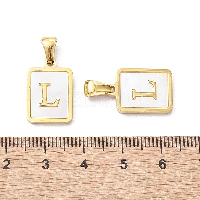Ion Plating(IP) 304 Stainless Steel Pave Shell Pendants STAS-G327-01G-L-1