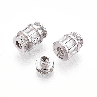 925 Sterling Silver Clear Cubic Zirconia European Clasps STER-T007-144P-1