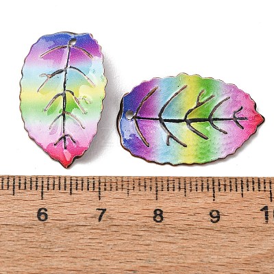 Rainbow Color Printed Iron Pendants RN-CBA3547-02D-1