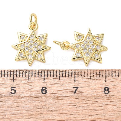 Brass Micro Pave Clear Cubic Zirconia Pendants CU-E003-16G-A-1