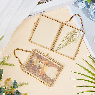 Glass Rectangle Wall Hanging Photo Frame AJEW-WH0314-470A-1