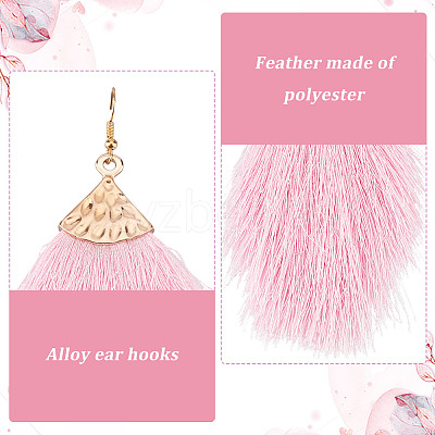 4 Pairs 4 Colors Polyester Tassel Dangle Earrings EJEW-AN0002-13-1