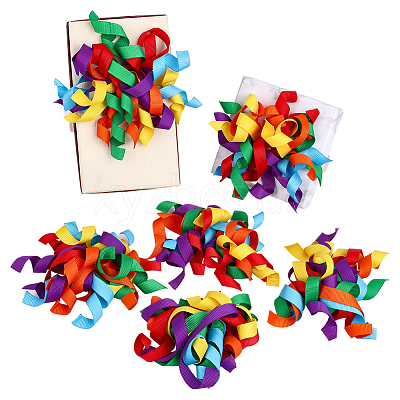 16Pcs Flower Polyester Ornament DIY-HY0003-34B-1
