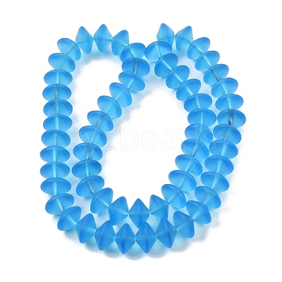 Frosted & Baking Paint Transparent Glass Beads Strands GL-CBA2ED2-03E-1