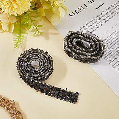 Resin Rhinestone Crystals Beaded Trim DIY-WH20050-05G-1