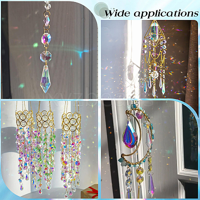 80Pcs Transparent Faceted Glass Connector Charms GLAA-SP0001-88A-01-1