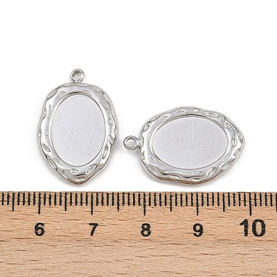 304 Stainless Steel Pendant Cabochon Settings STAS-L303-30P-1
