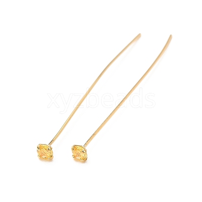 Brass Micro Pave Cubic Zirconia Stud Earring Findings CU-CBA4618-01G-04-1