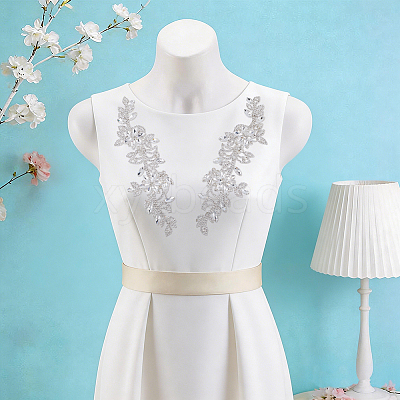 Brass Rhinestone Cloth Patches PATC-WH0031-003S-02-1